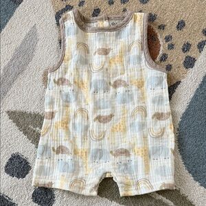Chick Pea Tan and Cream Infant Romper